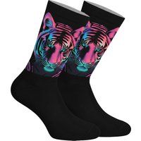 Crew-Socken mit Neon-Tiger-Print