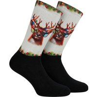 Socken mit festlichem Rentier und Sonnenbrille
