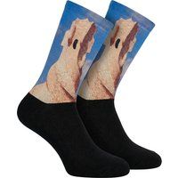 Grafik-Socken mit Moai-Statue