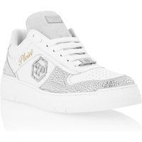 Luxus-Sneaker mit Kristallbesatz und Kroko-Prägung