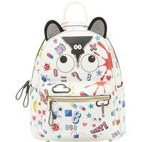 Verspielter Rucksack mit Augenmotiv und Graffiti
