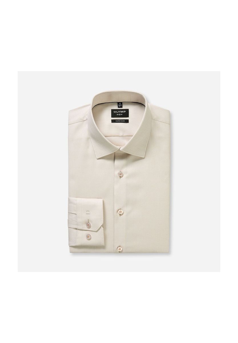 Klassisches beiges Super Slim-Passform Hemd