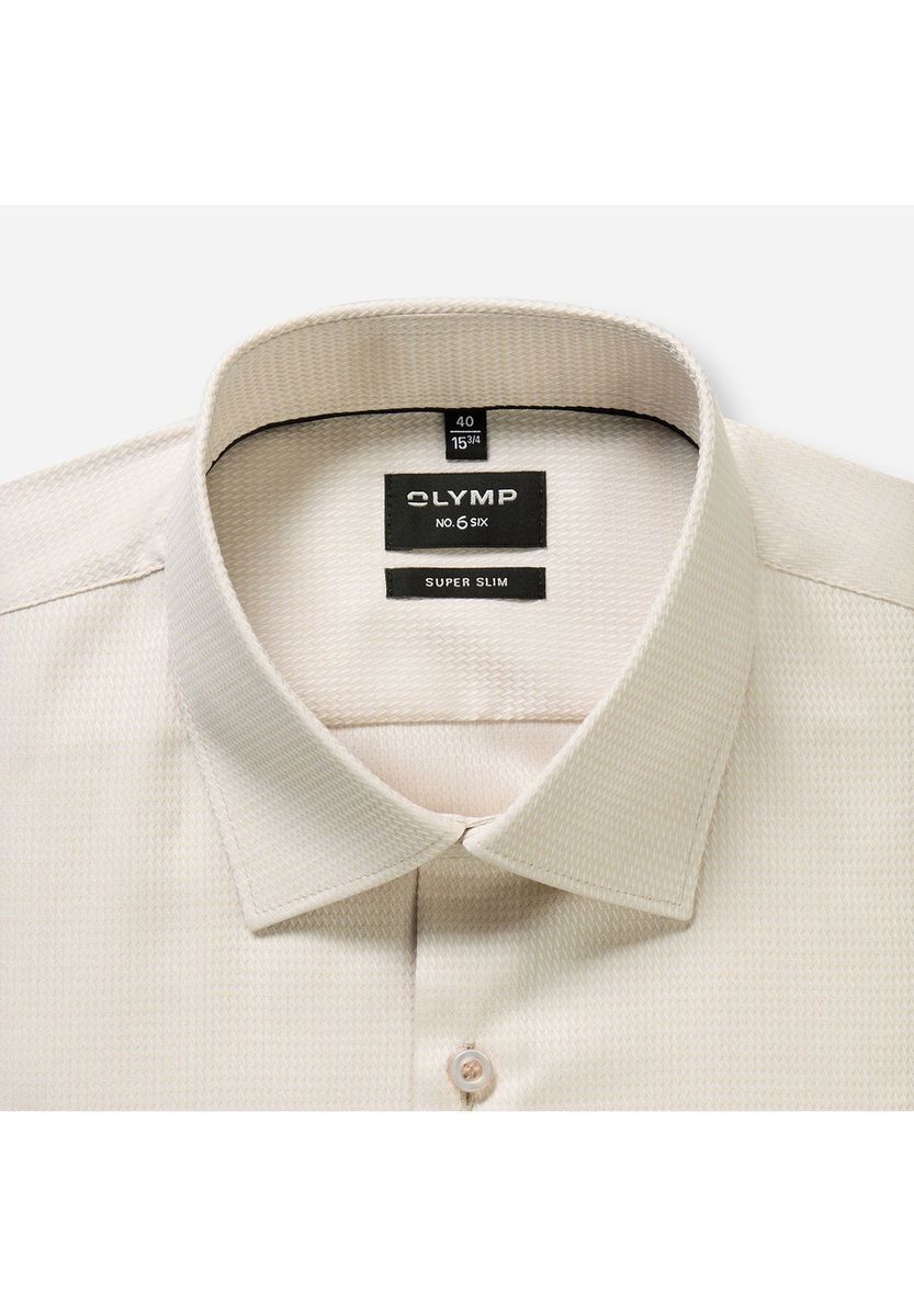 Klassisches beiges Super Slim-Passform Hemd