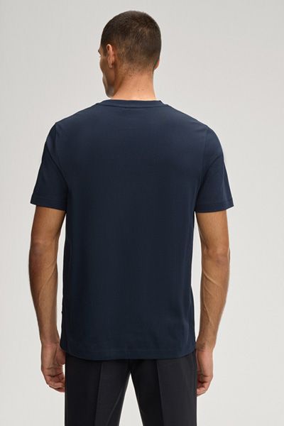 Joop! Priamo Marineblaues Baumwoll-T-Shirt mit Logo-Detail