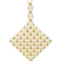 Handtasche mit Perlen und Goldperlen