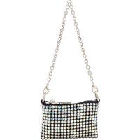 Schimmernde Mini-Handtasche mit Strass-Gitter