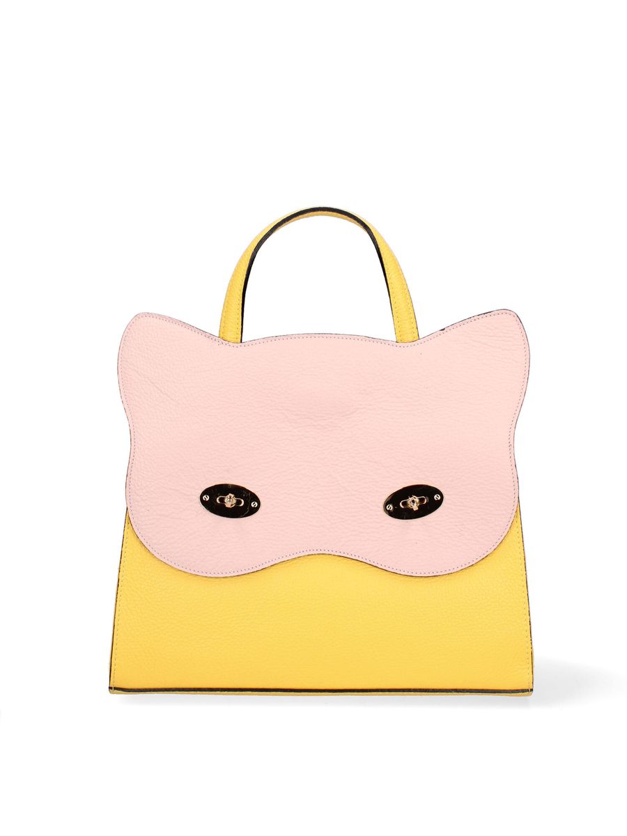 Verspielte Lederhandtasche in Katzenform