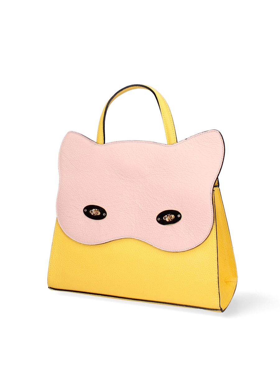 Verspielte Lederhandtasche in Katzenform