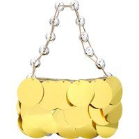 Pailletten-Minibag mit Perlenhenkel