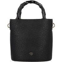 Strukturierte Handtasche mit Bambusgriffen