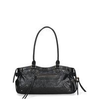 Schultertasche aus Leder mit Schnallendetails