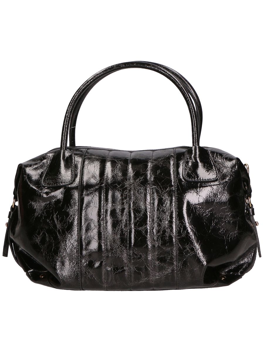 Handgefertigte Bowling-Tasche aus Knautschlack-Leder