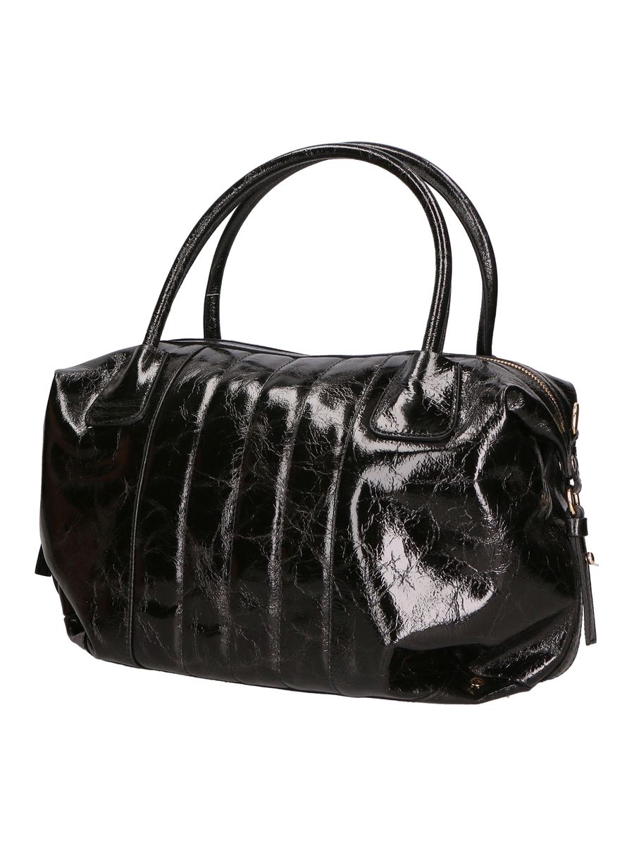 Handgefertigte Bowling-Tasche aus Knautschlack-Leder