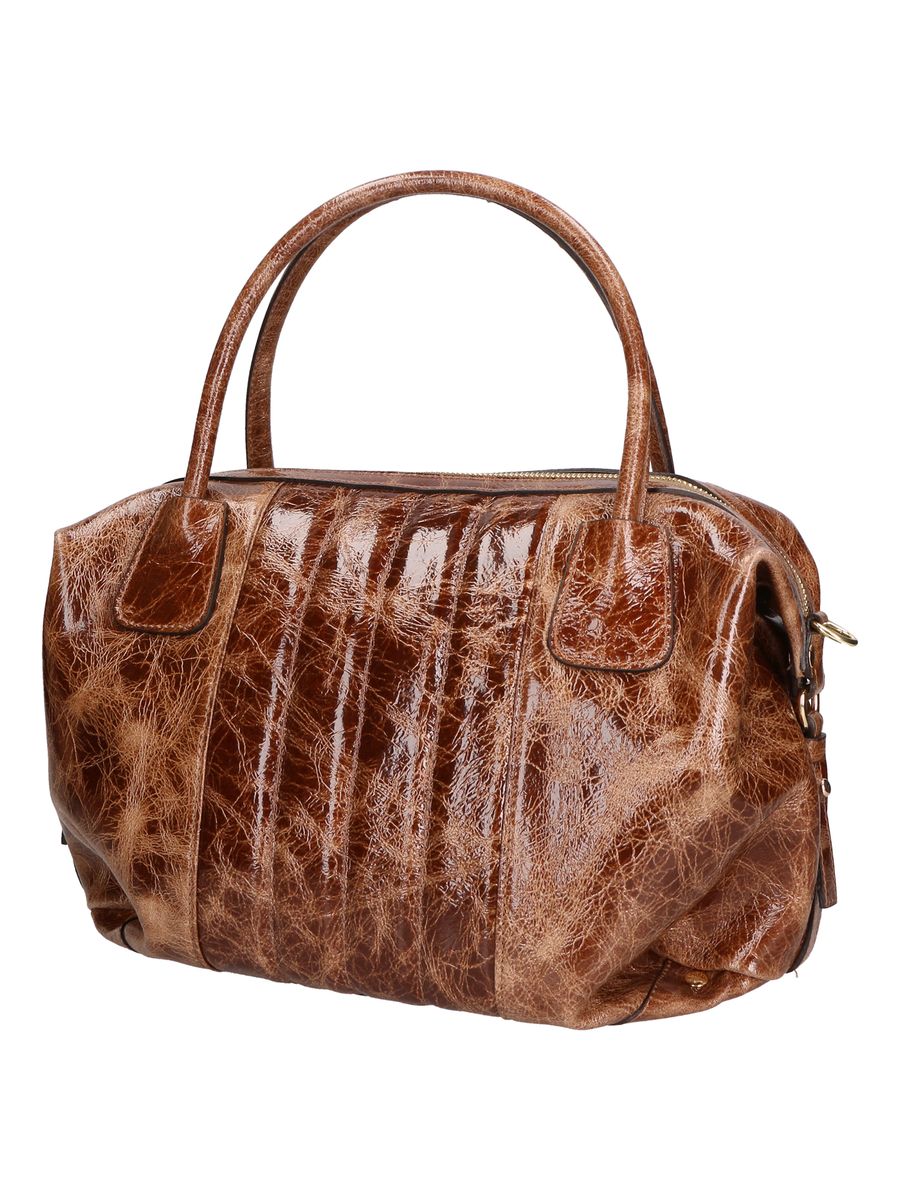 Handgefertigte Bauletto-Tasche aus marmoriertem Leder