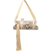 Schultertasche mit Schlangenmuster und Rahmen