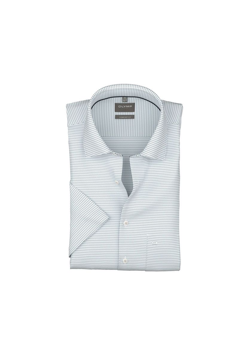 Blaues Kurzarmhemd mit Mikromuster