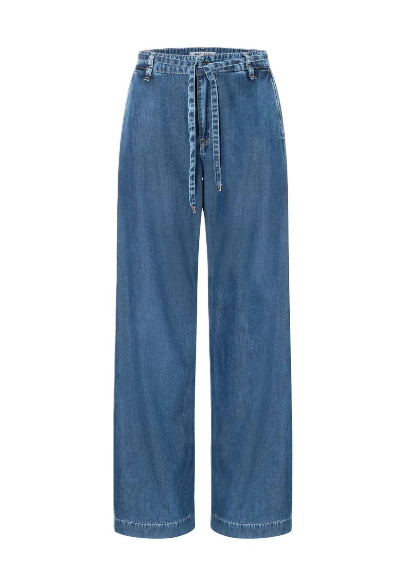 Weite Jeanshose mit Bindegürtel