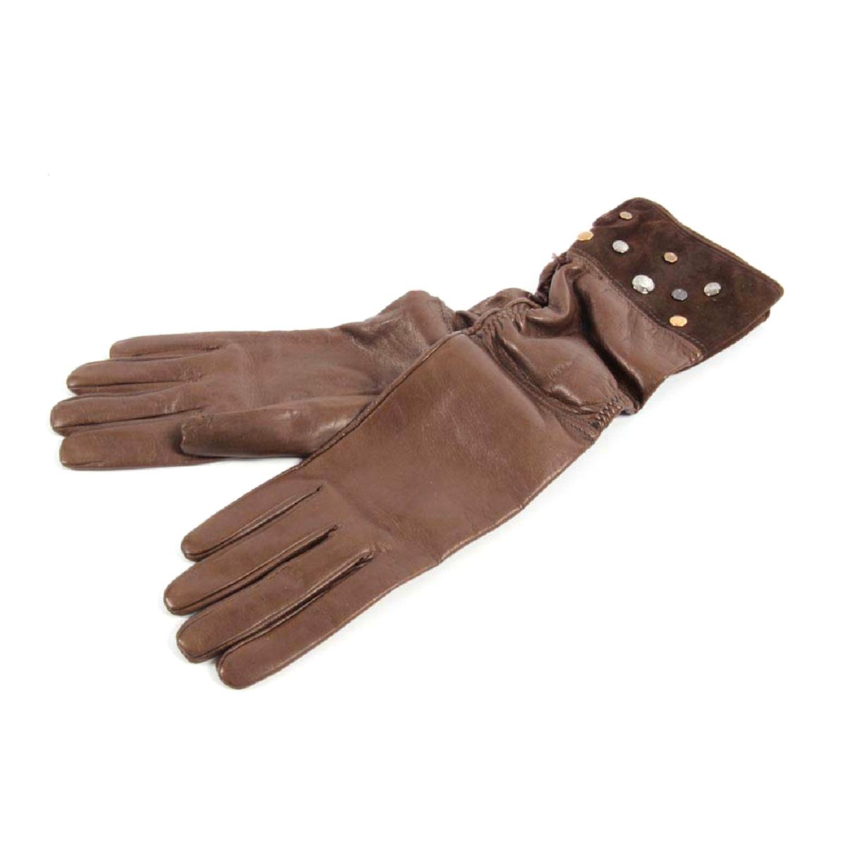 Besetzte Leder- und Wildlederhandschuhe