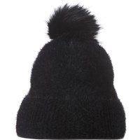 Flauschige Strickmütze mit Bommel