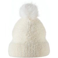 Flauschige Strickmütze mit Kunstfell-Bommel