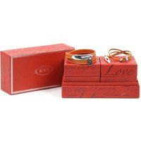 Leder-Wickelarmband-Set mit Schloss