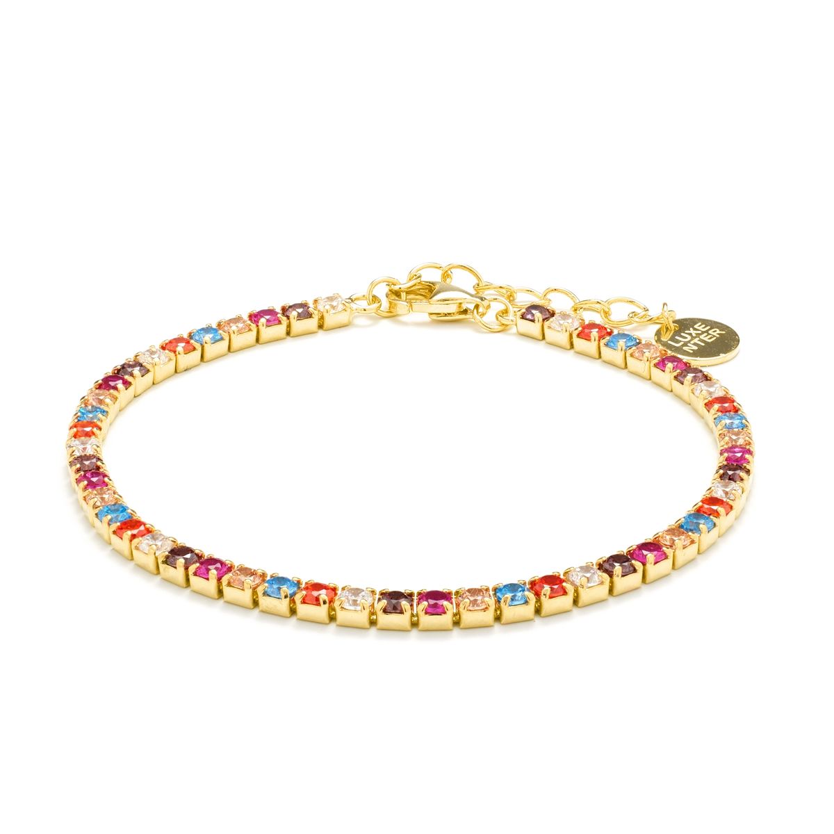 Mehrfarbiges Zirkonia-Tennisarmband