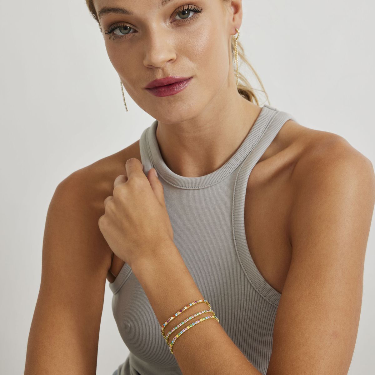 Mehrfarbiges Zirkonia-Tennisarmband