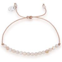 Perlen-Kordelarmband mit weißer Jade