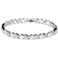 Gliederkette Armband mit Hexagon-Zirkonia