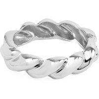 Markante gedrehte Armspange mit Rhodium-Finish