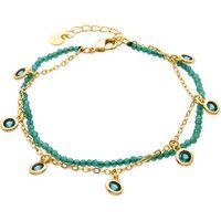 Filigranes Doppelketten-Armband mit Smaragd