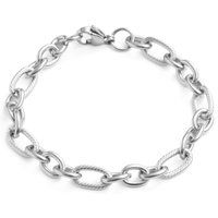 Gliederketten-Armband mit Rhodium-Veredelung