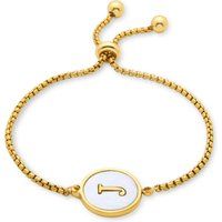 Initialen-Armband mit weißem Perlmutt