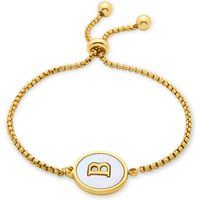 Perlmutt-Armband mit Gold-Initiale