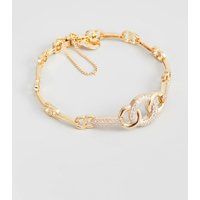 Gliederarmband mit ineinandergreifenden Pavé-Kristallen