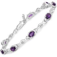 Silberarmband mit ovalen Amethysten