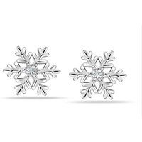 Filigrane Schneeflocken-Ohrstecker mit Zirkonia