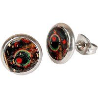 Runde Ohrstecker mit kunstvollem Inlay
