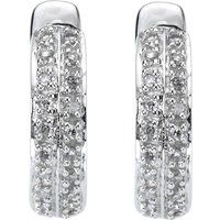 Doppelreihige Diamant-Huggie-Creolen