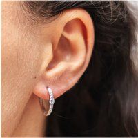 Glitzernde Zirkonia Creolen aus Sterlingsilber