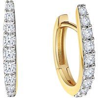Elegante Bicolor Goldcreolen mit Zirkonia
