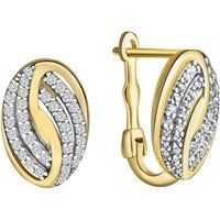 Elegante Bicolor Gold Wellen-Ohrringe