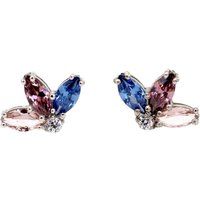 Funkelnde Schmetterling-Ohrstecker mit Zirkonia