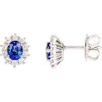Saphir- und Zirkonia-Halo-Ohrstecker