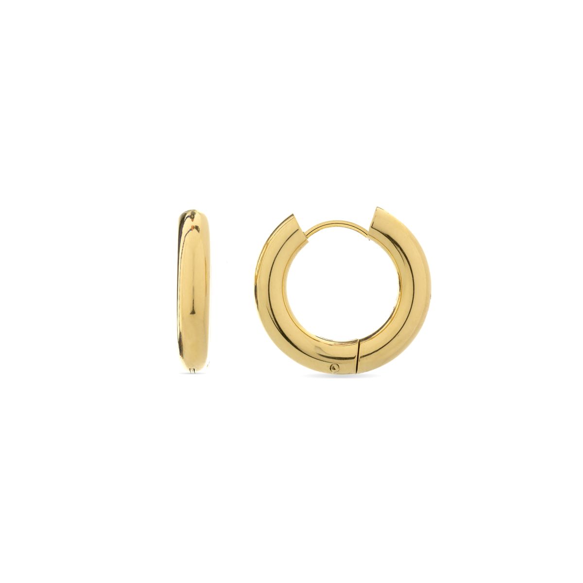 Minimalistische polierte goldene Huggie-Creolen