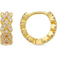 Huggie-Creolen mit Zirkonia-Pavé