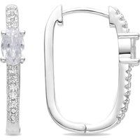 Ovale Huggie-Creolen mit Zirkonia