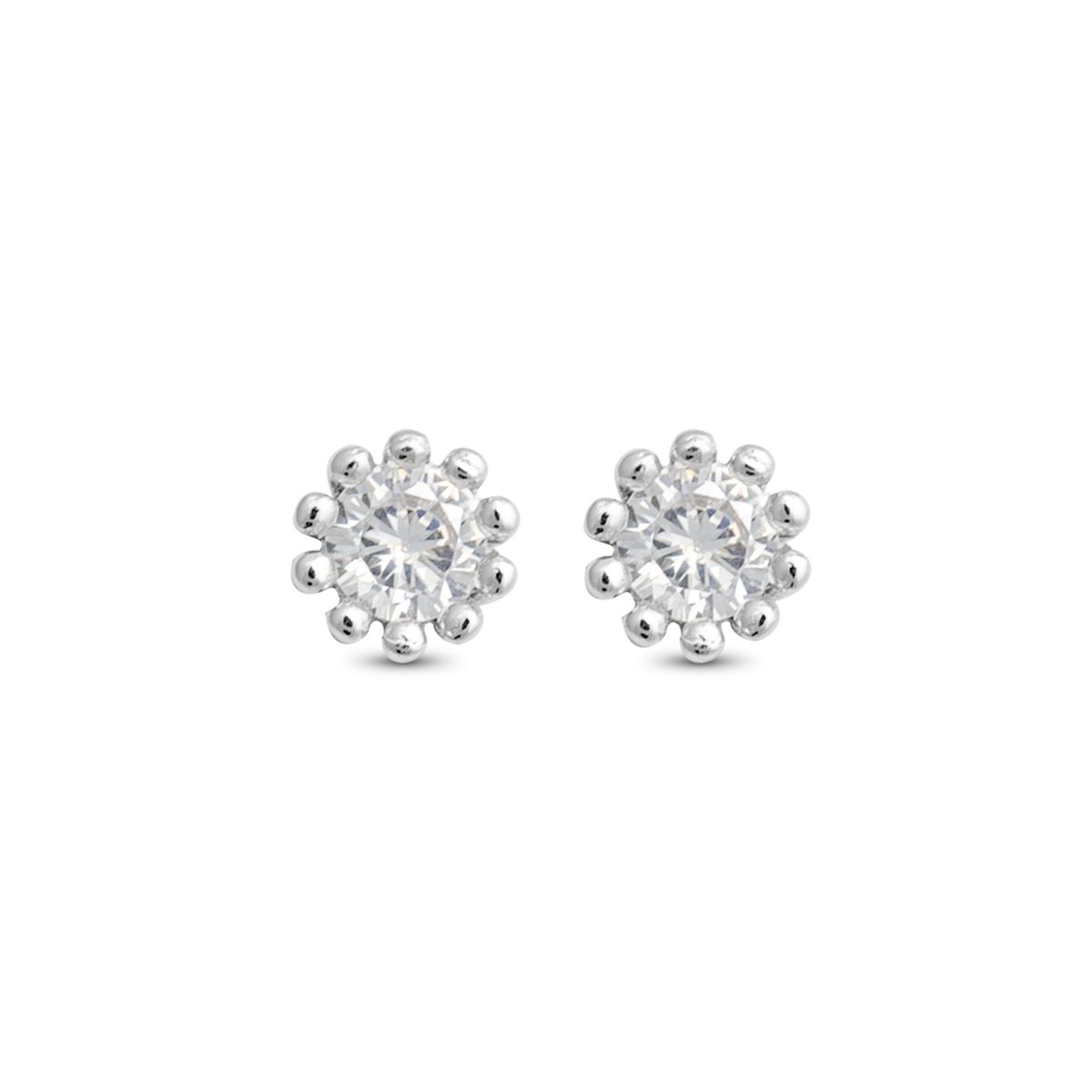 Elegante florale Zirkonia-Ohrstecker
