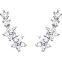 Funkelnde Blumen-Ear-Climber-Ohrringe