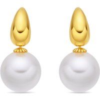Goldene Tropfenohrringe mit Perle